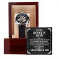 To My Bonus Son I Am So Proud Of You Men Openwork Watch | Gift from Mom | Gift from Dad | Appreciation Gift for Son | Birthday Gift, Graduation