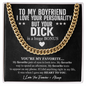 To My Boyfriend Funny Chain Necklace, Sarcastic Gift for Boyfriend, Funny Anniversary Gift for Boyfriend, Boyfriend Birthday