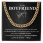 To My Boyfriend Pinky Swear Cuban Chain Link Necklace | Romantic Gift for Boyfriend, Appreciation Gift for Boyfriend, Gift for Boyfriend