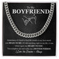 To My Boyfriend Pinky Swear Cuban Chain Link Necklace | Romantic Gift for Boyfriend, Appreciation Gift for Boyfriend, Gift for Boyfriend