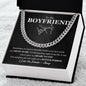 To My Boyfriend Pinky Swear Cuban Chain Link Necklace | Romantic Gift for Boyfriend, Appreciation Gift for Boyfriend, Gift for Boyfriend