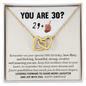 30th Birthday Message Card Necklace - Thirty Flirty and Thriving - 30th Birthday Gift for Best Friend
