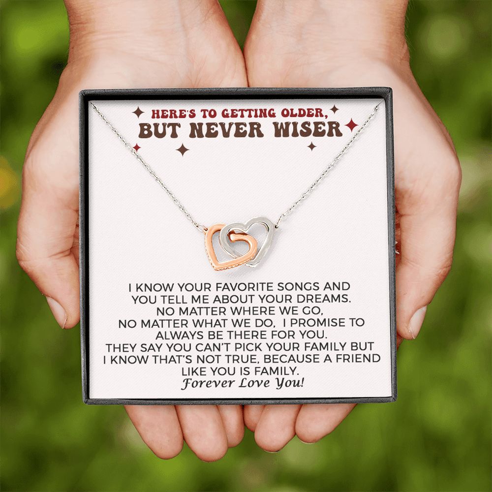 Older, Never Wiser Birthday Necklace, Anti Hero Birthday Necklace, Sarcastic Funny Birthday Gift