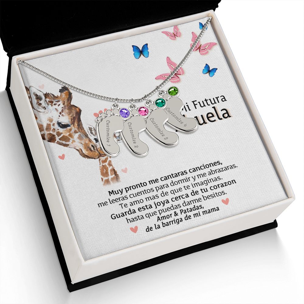 Abuela To Be Birthstone Necklace | Abuela Announcement from Baby Bump | Abuela Mother's Day Gift