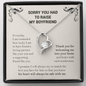 Sorry You Had To Raise My Boyfriend Forever Love Necklace | Boyfriend's Mom Gift from Girlfriend | Mother's Day, Christmas, & Birthday Gift