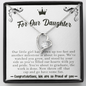 For Our Daughter, I Am Proud Of You Graduation Love Necklace | Graduation Gift From Mom and Dad