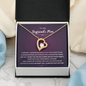 To My Boyfriend's Mom His Heart Will Always Be Safe With Me Forever Love Necklace | Boyfriend's Mom Gift from Girlfriend | Mother's Day, Christmas, & Birthday Gift