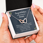 Congratulations On Pursuing Your Dream So Glad Farewell To A Great Coworker Interlocking Hearts Necklace | Farewell Gift for Coworker | New Job Gift | Fresh Start Gift for Coworker