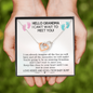 Hello Grandma I Cant Wait to Meet You From Baby Bump Interlocking Hearts Necklace| Gift for Grandma| Gift From Baby Bump| Gift for New Grandma| Pregnancy Reveal Gift