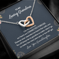 To My Loving Grandma Our Hearts Are Connected Forever Interlocked Hearts Necklace | Gift from Granddaughter | Birthday, Christmas, & Mother's Day Gift for Grandma/Grandmother