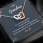 To My Grandma You Will Always Be My Grandma Interlocked Hearts Necklace | Gift from Granddaughter/Grandson | Birthday, Christmas, & Mother's Day Gift for Grandma/Grandmother