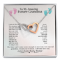 To My Amazing Future Grandma Interlocked Heart Necklace | Baby Announcement | Grandmother Announcement Necklace | Grandma To Be Gift