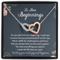 To New Beginnings Wishing You Much Joy and Happiness Interlocking Hearts Necklace | Farewell Gift for Coworker | New Job Gift | Fresh Start Gift for Coworker