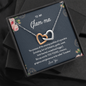 To My Glam-Ma Too Young To Be Called Grandma Interlocked Hearts Necklace | Gift from Granddaughter/Grandson | Birthday, Christmas, & Mother's Day Gift for Grandma/Grandmother