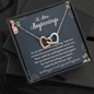 To New Beginnings Wishing You Much Joy and Happiness Interlocking Hearts Necklace | Farewell Gift for Coworker | New Job Gift | Fresh Start Gift for Coworker
