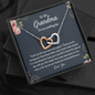 To My Grandma Thank You For Your Love And Support Interlocked Hearts Necklace | Gift from Granddaughter/Grandson | Wedding Day Gift for Grandma/Grandmother