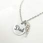 Dad remembrance wedding necklace, Gift for bride on wedding day, In memory of your dad wedding gift, Remembrance Dad of the bride