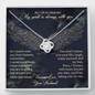 As I Sit in Heaven Love Knot Necklace, Loss of Husband Gift Memorial Gift | In Memory of Husband | Sympathy Loss of Husband Gift | Husband Memorial Gift