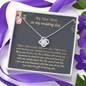 To My New Mom On My Wedding Day I Promise To Cherish Your Son Love Knot Necklace | Mother In Law Gift | Bride to Mother In Law Gift