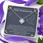 First Communion Heart Necklace | First Communion Gift Girl | First Holy Communion - Gift for Daughter, Goddaughter, Granddaughter