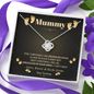 Mummy-To-Be, This Christmas I Am Snuggled In Your Tummy Love Knot Necklace | Pregnancy Gift for Friend | Necklace Gift for First Time Mummy