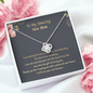 To My Amazing New Mom Thank You For Trusting Me Love Knot Necklace | Mother In Law Gift | Bride to Mother In Law Gift