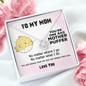To My Mother Puffer Cute Sentimental Message for Mother Love Knot Necklace | Mother's Day, Birthday Gift for Mom