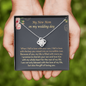 To My New Mom On My Wedding Day I Promise To Cherish Your Son Love Knot Necklace | Mother In Law Gift | Bride to Mother In Law Gift