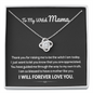 To My Witch Mama Thank You For Raising Me Love Knot Necklace | Gift to Mom from Daughter/Son | Christmas, Birthday, & Mother's Day Gift to Mom