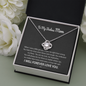 To My Badass Mom You Are My Rock Love Knot Necklace | Gift to Mom from Daughter/Son | Christmas, Birthday, & Mother's Day Gift to Mom