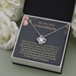 To My New Mom On My Wedding Day I Promise To Cherish Your Son Love Knot Necklace | Mother In Law Gift | Bride to Mother In Law Gift