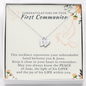 Personalized First Communion Heart Necklace | First Communion Gift Girl | First Holy Communion - Gift for Daughter, Goddaughter, Granddaughter
