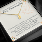 Personalized First Communion Heart Necklace | First Communion Gift Girl | First Holy Communion - Gift for Daughter, Goddaughter, Granddaughter