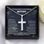 In Loving Memory Of Your Amazing Mother Cross Necklace Chain Link | Mom Memorial Necklace | Loss of Mother Gift | Mother Loss Sympathy Gift