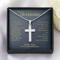 To My Grandson, Live Your Dreams Cross Necklace | Gift for Grandson from Grandma | Grandson Birthday, Communion, Graduation Gift