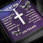 Personalized To My Son Cross Necklace Gift| Gift for Son, from Mom| Believe in Yourself | Motivational Gift for Son| Cross Gift from Mom