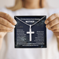 In Loving Memory Of Your Amazing Mother Cross Necklace Chain Link | Mom Memorial Necklace | Loss of Mother Gift | Mother Loss Sympathy Gift