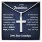 To My Grandson Cross Necklace, Gift From Grandpa, Grandson Birthday, Graduation from Grandpa