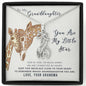 To My Granddaughter, We Are Connected By Heart Giraffe Necklace