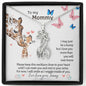 To My Mommy, Love You From Baby Bump Giraffe Necklace