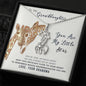 To My Granddaughter, We Are Connected By Heart Giraffe Necklace