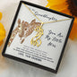 To My Granddaughter, We Are Connected By Heart Giraffe Necklace