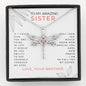 To My Amazing Sister, Love Your Brother Dragonfly Necklace