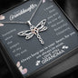 To My Granddaughter, Beautiful Chapter Dragonfly Necklace