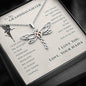 To My Granddaughter, Live Your Dreams Dragonfly Necklace