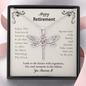 Happy Retirement Gift Enjoy The Sunrises Dragonfly Necklace | Retirement Necklace for Women: Colleagues, Leave Job, Jewelry from Coworkers