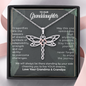 To Our Granddaughter, Live Your Dreams Dragonfly Necklace Your Grandma & Grandpa | Granddaughter Graduation, Birthday Gift