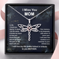 I Miss You Mom Dragonfly Necklace | Mom Memorial Necklace | Loss of Mother Gift | Mother Loss Sympathy Gift