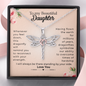 To My Beautiful Daughter Believe In Yourself Dragonfly Necklace | Gift for Daughter from Mom / From Dad | Graduation, Birthday Gift or just because