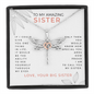 To My Amazing Sister, Love Your Big Sister Dragonfly Necklace